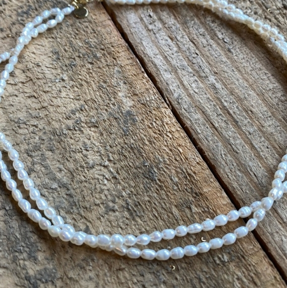 Double Strand Freshwater Pearl Necklace - Picture 3 of 4